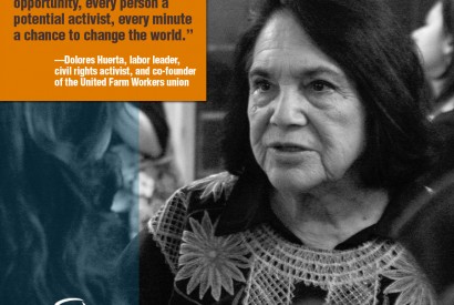 Dolores Huerta. Design by Leslie Carlson for Bread for the World.