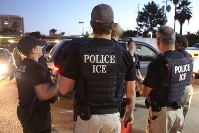 U.S. Immigration and Customs Enforcement (ICE) during a seven-day national enforcement operation. Photo courtesy of ICE via Wikimedia Commons. 