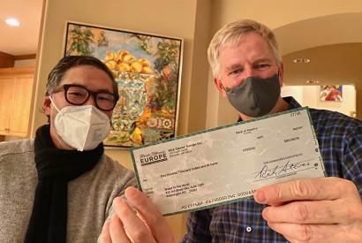 Bread for the World President Rev. Eugene Cho, left, and Rick Steves, travel writer and Bread member.