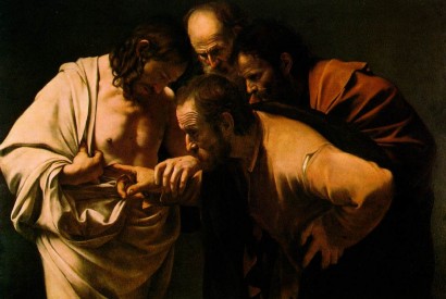 The Incredulity of Saint Thomas by Caravaggio. Wikimedia Commons.