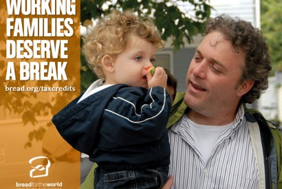 Working families deserve a break. Design by Leslie Carlson for Bread for the World.