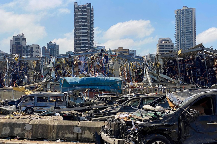 Scenes of destruction at the port area due to the massive explosion that tore through Beirut, Lebanon. ©UNICEF