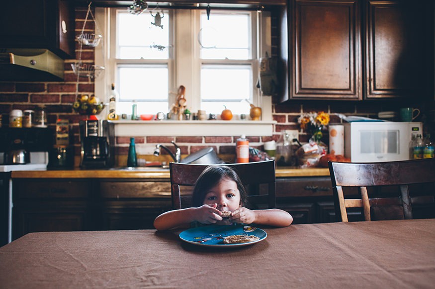 Willow eating breakfast by herself. Joseph Terranova for Bread for the World
