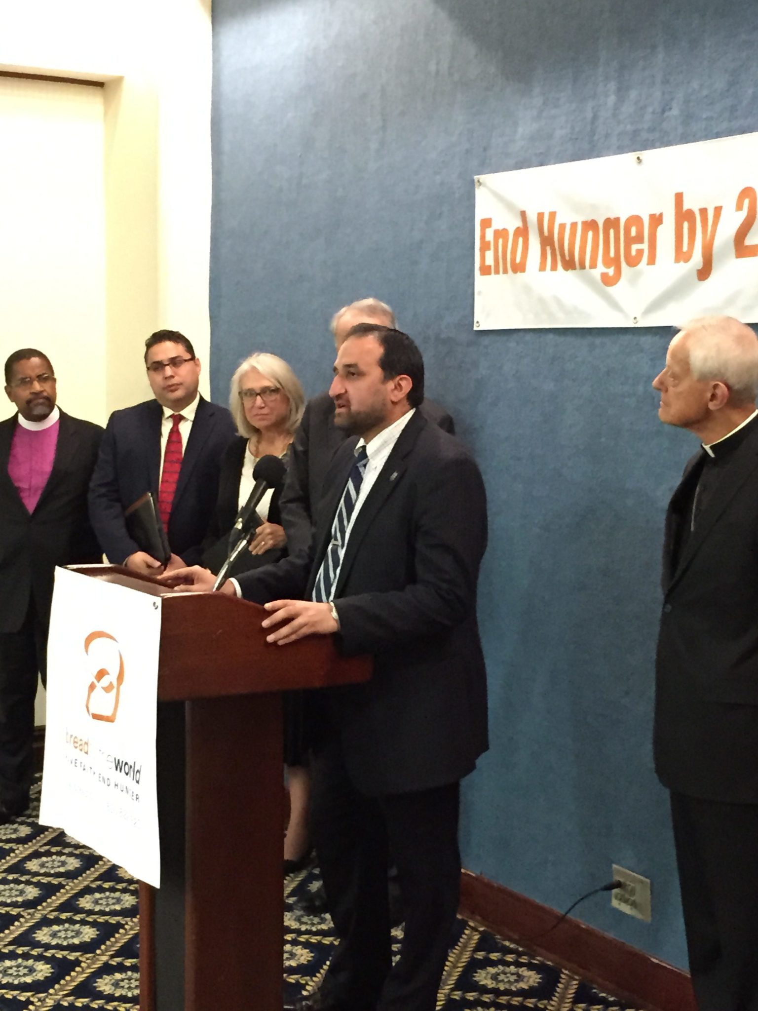 Anwar Khan, CEO of Islamic Relief, speaks at this morning's press conference organized by Bread for the World. Jennifer Gonzalez, Bread for the World