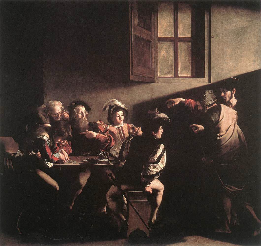 “The Calling of St. Matthew” by Caravaggio (1599-1600). Photo from Wikimedia Commons