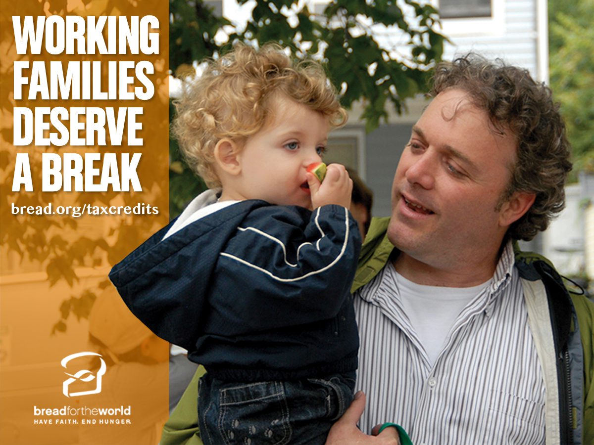 Working families deserve a break. Design by Leslie Carlson for Bread for the World.
