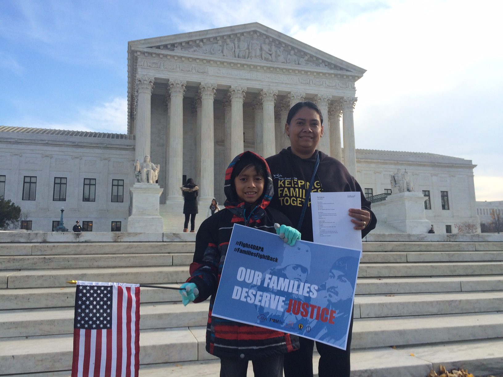 Immigration advocates gathered at the Supreme Court to raise awareness about President Obama's DACA and DAPA programs. Esteban Garcia/Bread for the World.