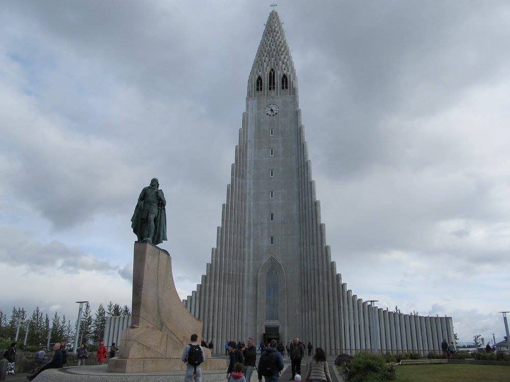 Hallgrímskirkja [Lutheran] Cathedral in Reykjavík, Iceland. The statue is of Icelandic explorer Leif Erikson. Stephen Padre/Bread for the World.