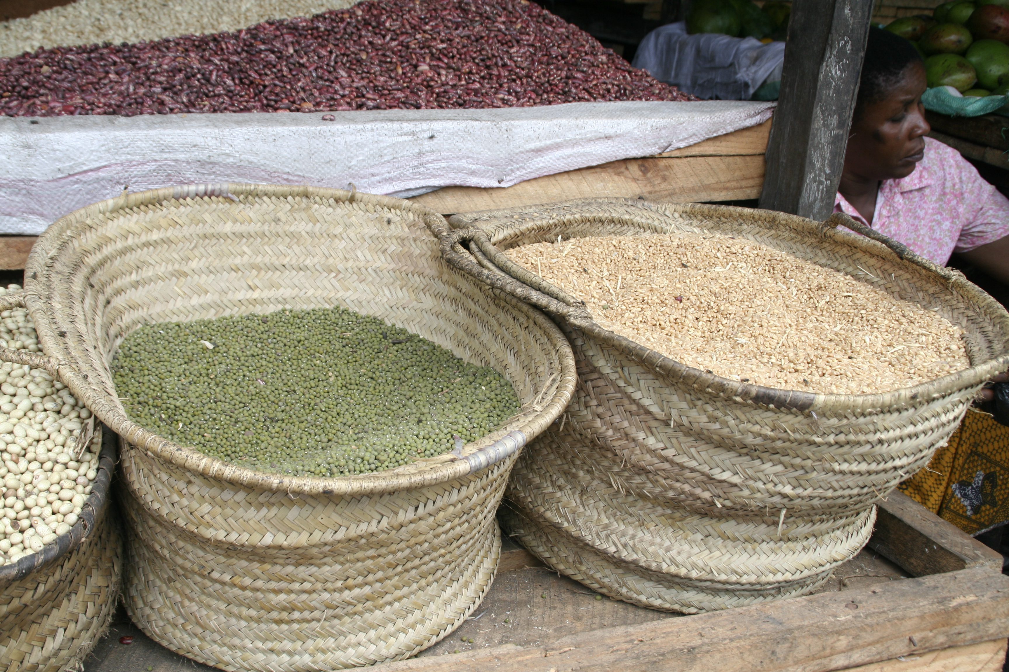 Beans for sale at a market in Dar es Salaam, Tanzania.  Racine Tucker-Hamilton for Bread for the World.