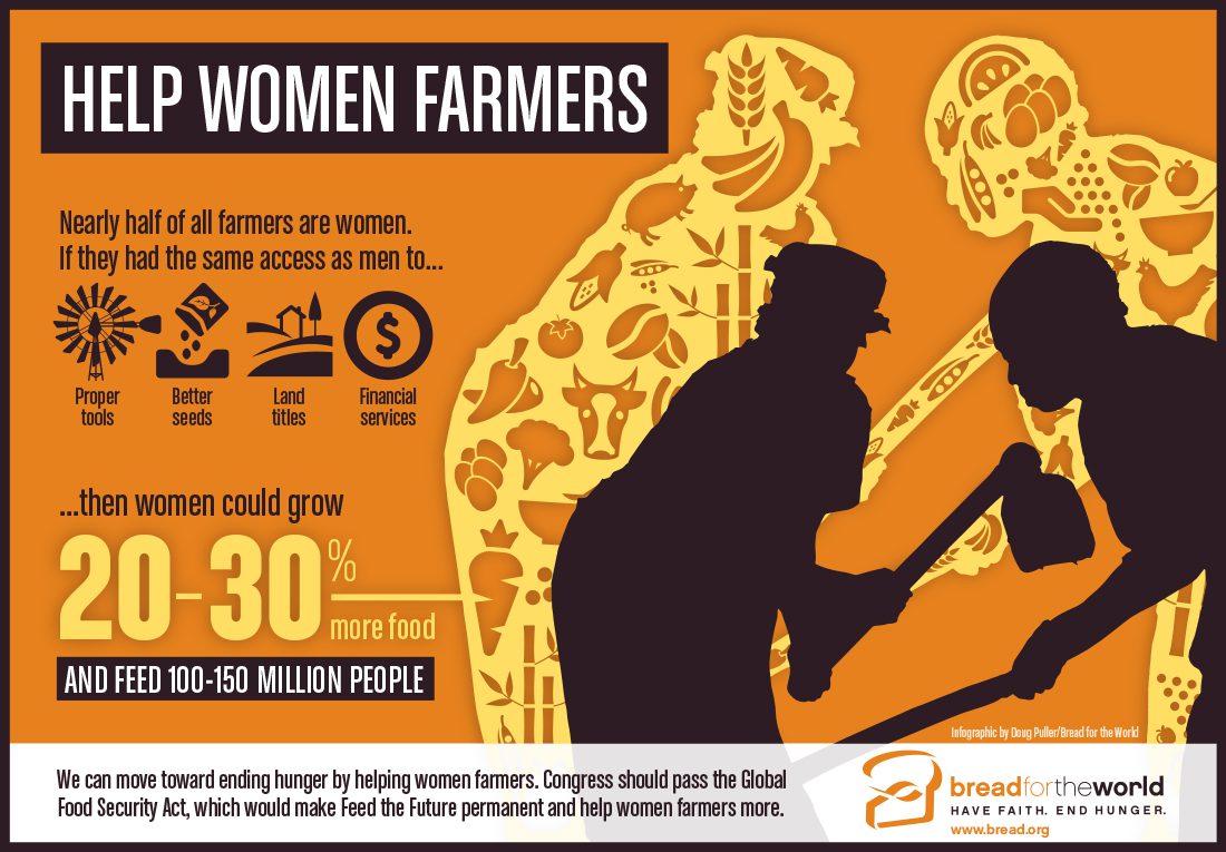 Help Women Farmers. Infographic by Doug Puller / Bread for the World