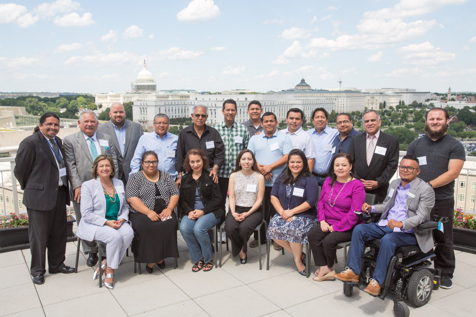 Latino clergy and faith leaders, Rev. Juan Vicente Padilla, fifth from right, gathered for a workshop before participating in the 2016 Bread Lobby Day.  Joseph Molieri/Bread for the World.