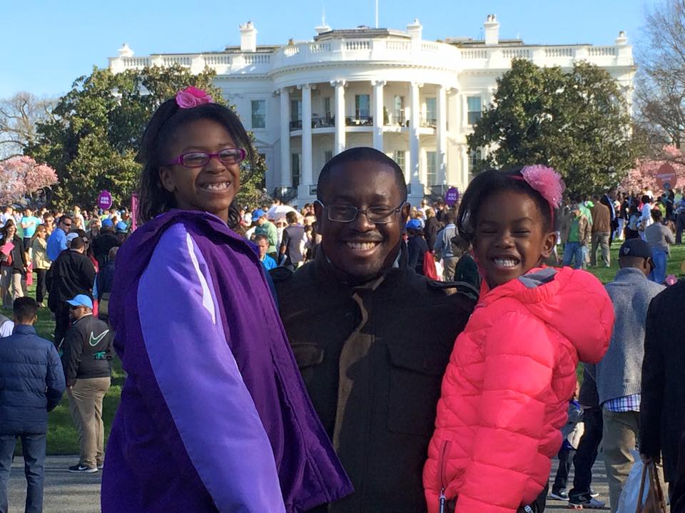 Eric Mitchell, director of government relations at Bread for the World, with his daughters. Photo courtesy of Eric Mitchell.