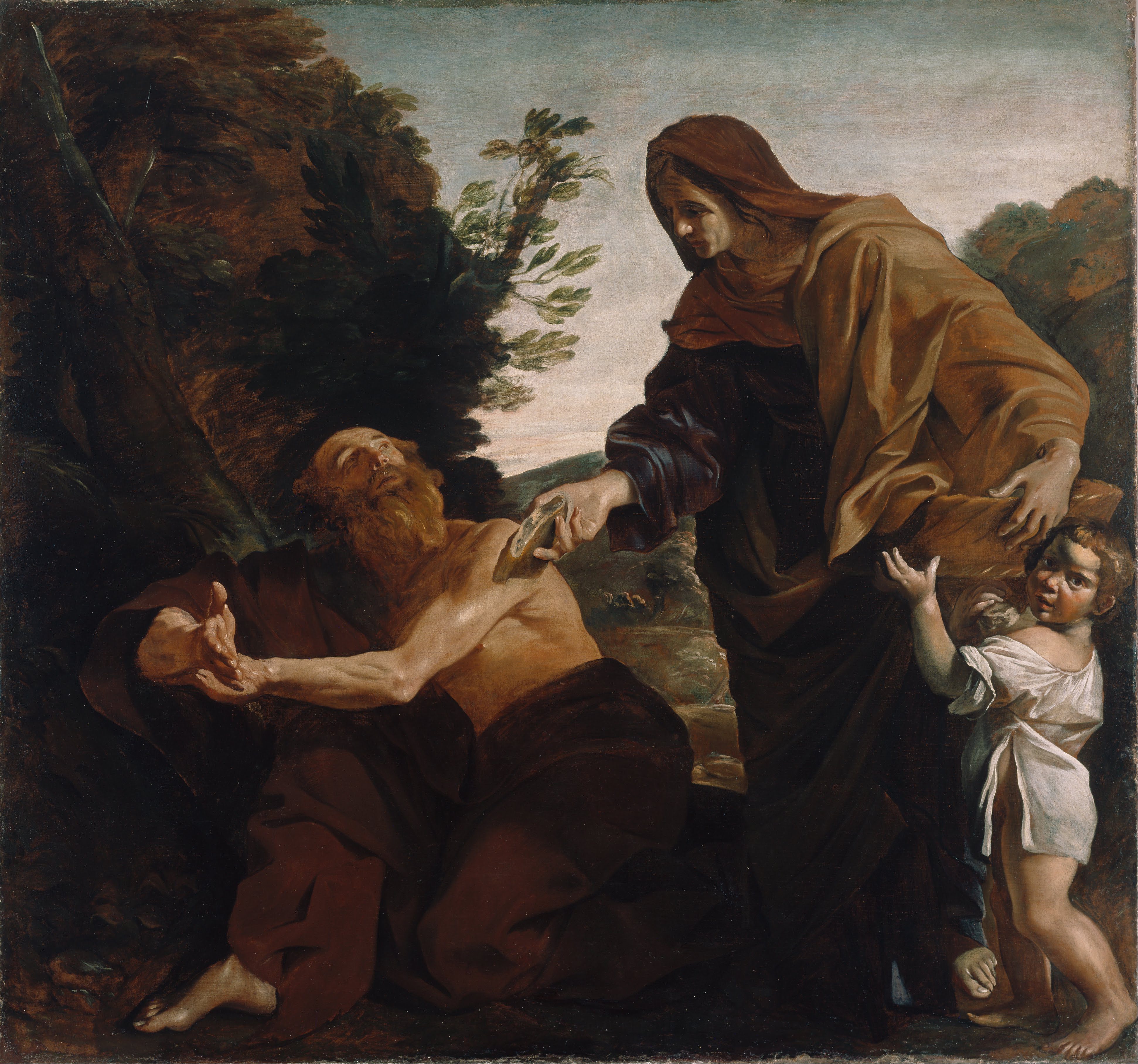 Elijah Receiving Bread from the Widow of Zarephath by painter Giovanni Lanfranco via Wikimedia Commons.