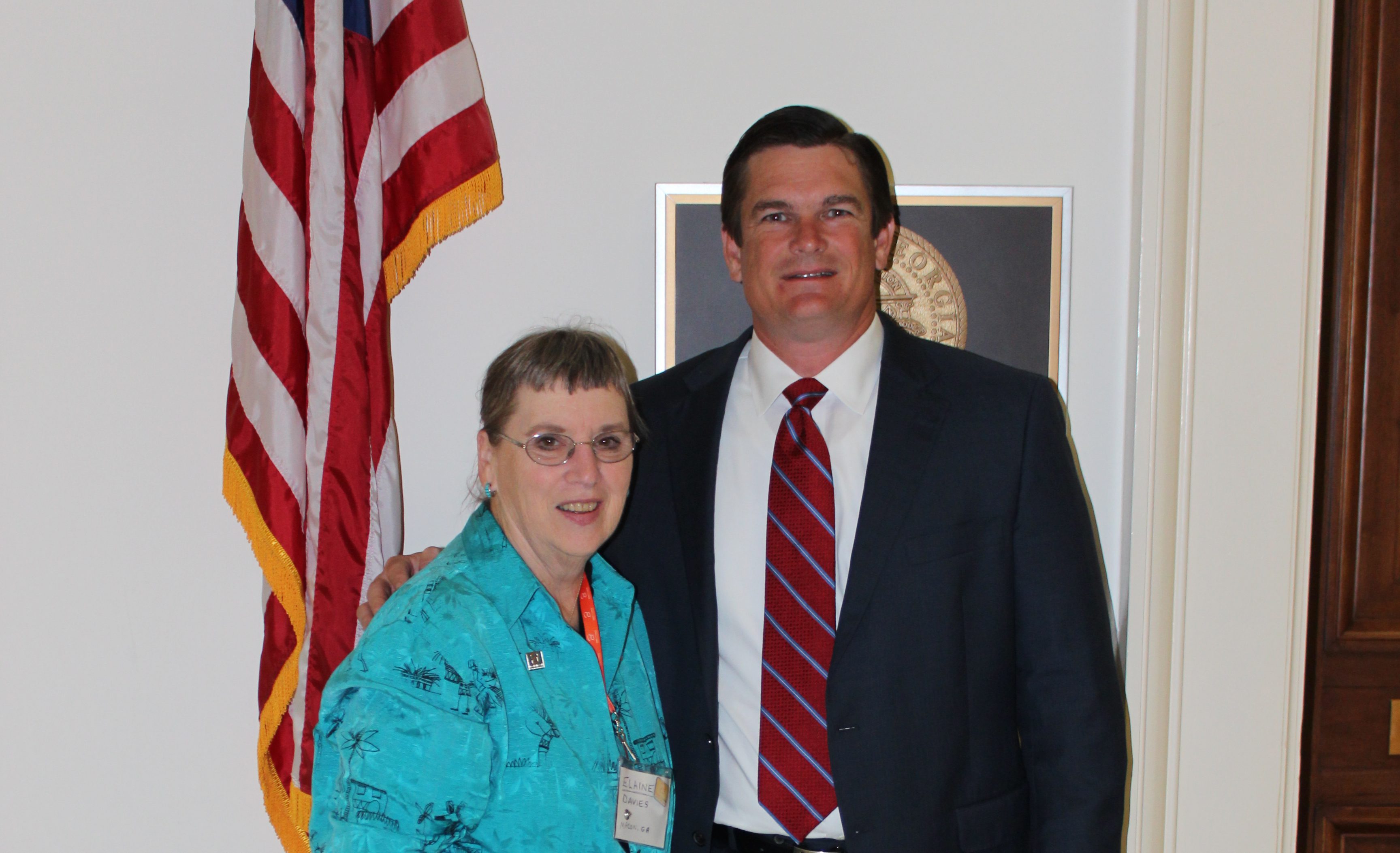 Elaine Davies with U.S. Rep. Austin Scott (R-Ga.) during the 2016 Lobby Day. Photo courtesy of the office of Rep. Austin Scott.
