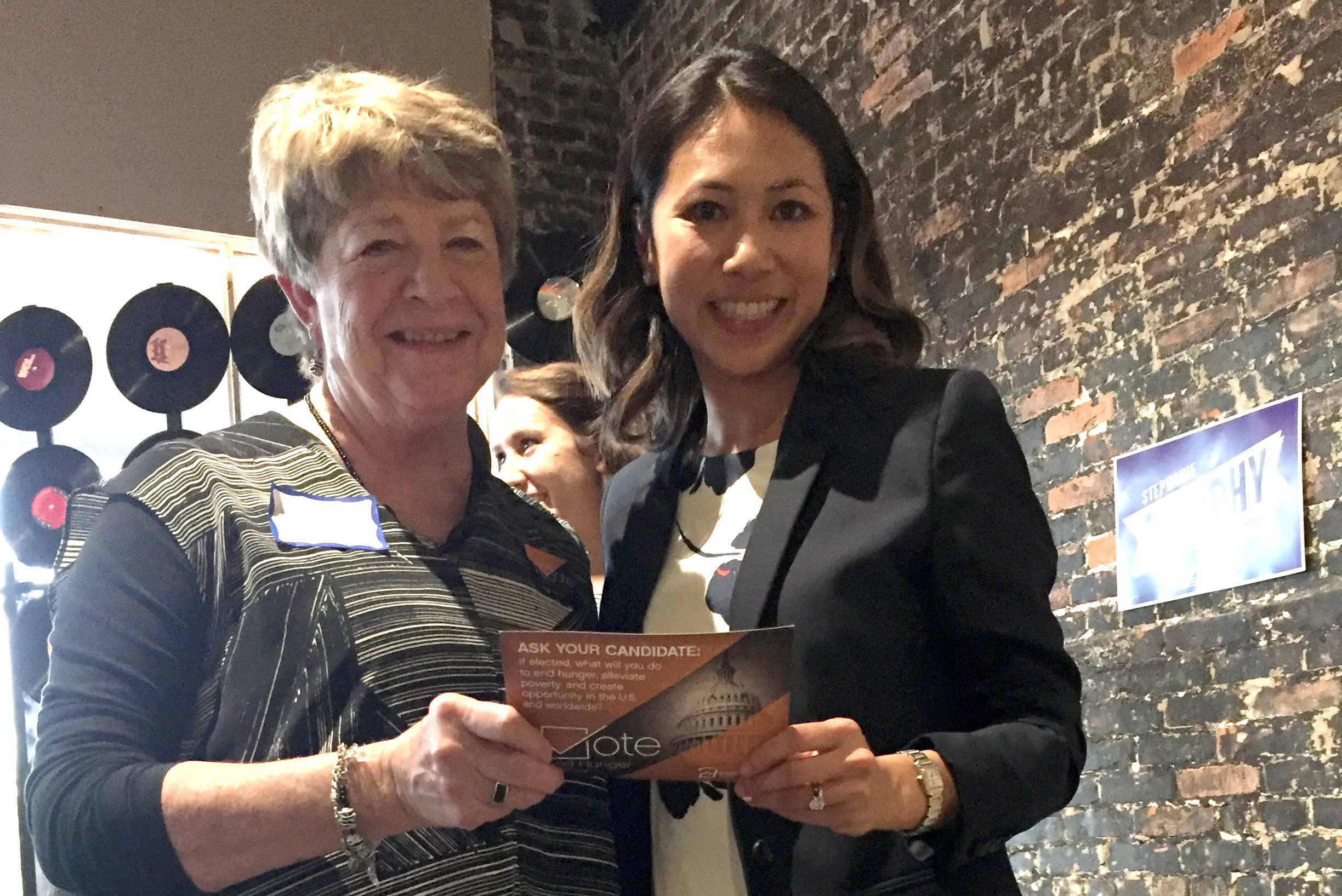 Rebeekah Richey, left, with Democrat Stephanie Murphy. Bread for the World photo.