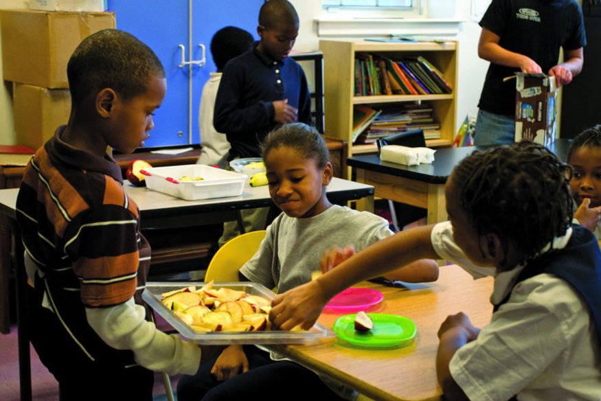 Children enjoy a snack at an after-school program in Washington, DC. Photo by Mark Fenton / Bread for the World