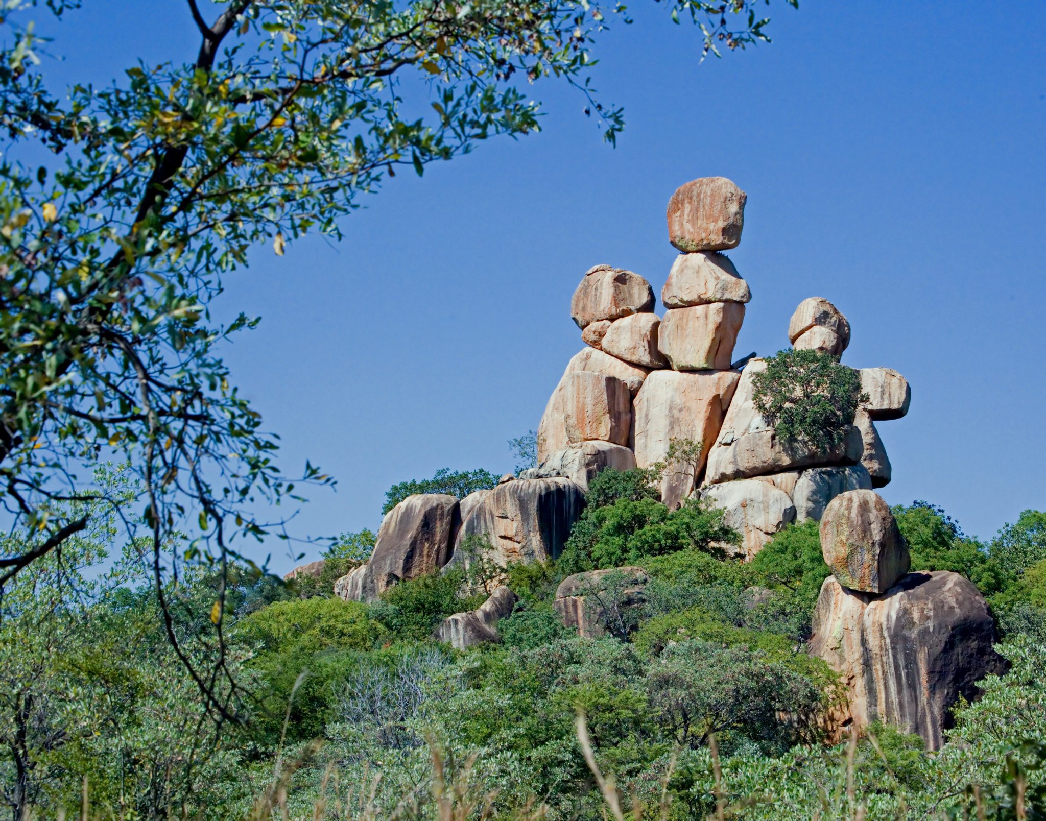 Balancing Rocks in Matopos National Park, Zimbabwe. Susan Adams/Wikimedia Commons.