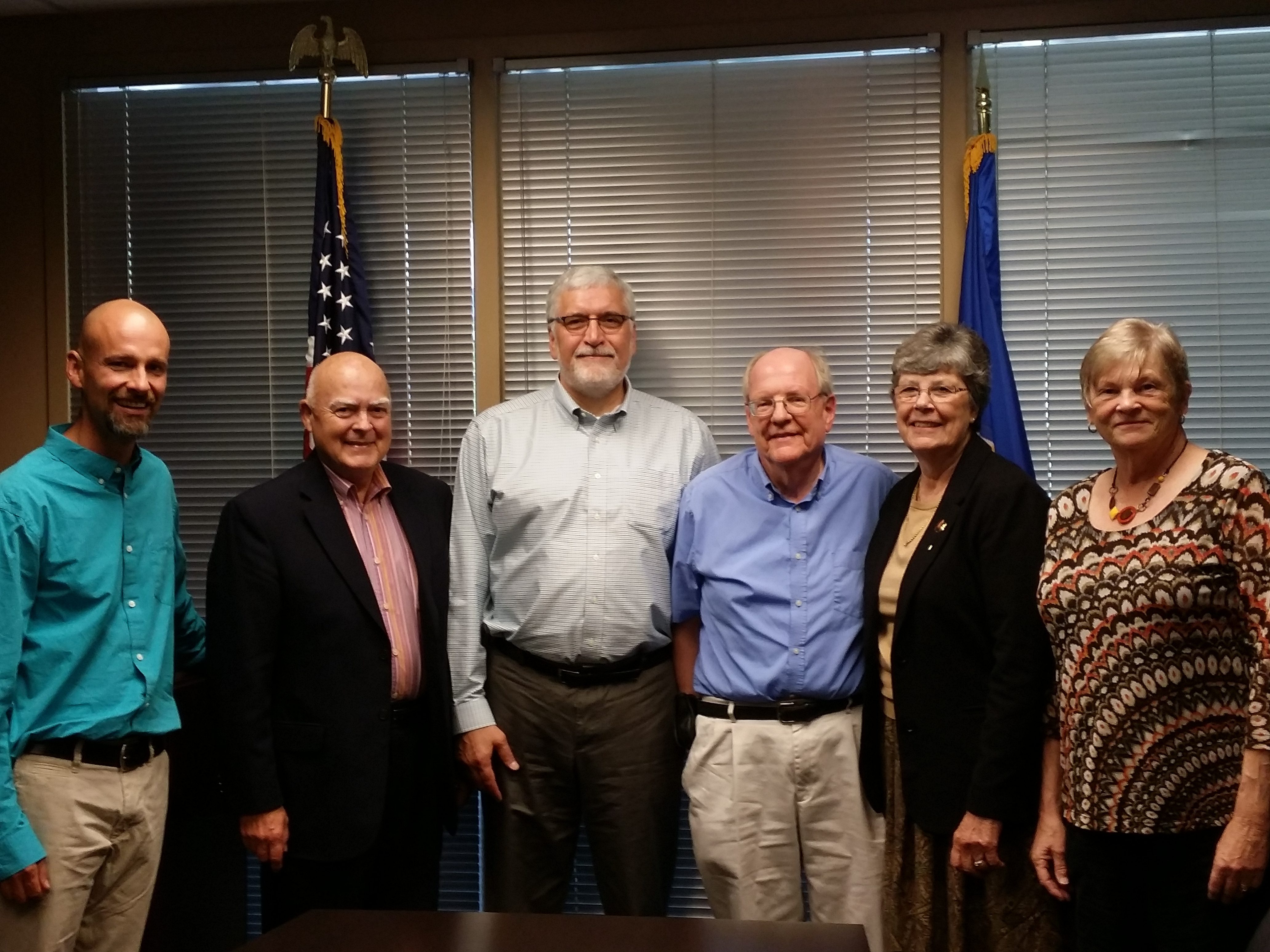 Ed Payne, second from left, with members of the Minnesota Bread Team during a meeting at the office of Sen. Amy Klobuchar (D-MN).